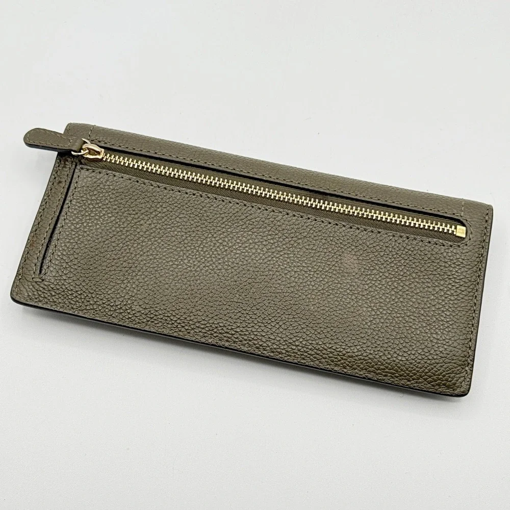 Michael Kors Adele Slim Continental Wallet Olive Green Leather 32T7GAYE1L